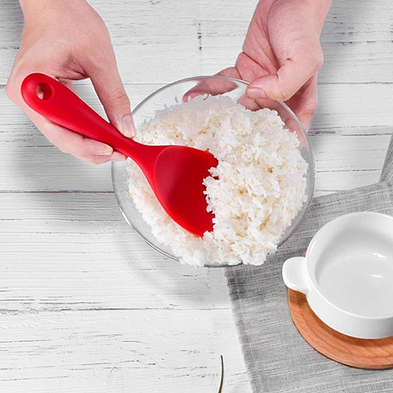Factory Hot-Selling Silicone Rice Paddle Spatula Kitchen Tools Silicone Rice Spoon Heat Resistant Food Service Spoon