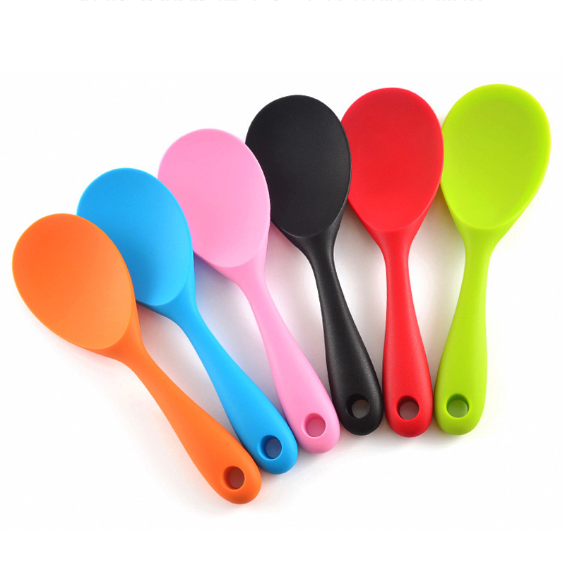 Factory Hot-Selling Silicone Rice Paddle Spatula Kitchen Tools Silicone Rice Spoon Heat Resistant Food Service Spoon