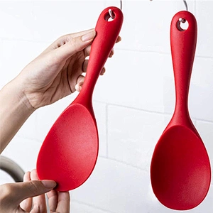 Factory Hot-Selling Silicone Rice Paddle Spatula Kitchen Tools Silicone Rice Spoon Heat Resistant Food Service Spoon