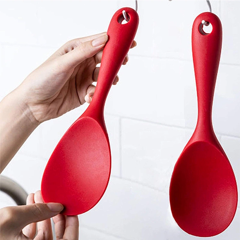 Factory Hot-Selling Silicone Rice Paddle Spatula Kitchen Tools Silicone Rice Spoon Heat Resistant Food Service Spoon